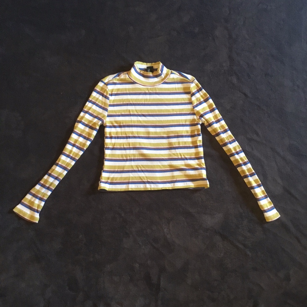 cropped mock neck